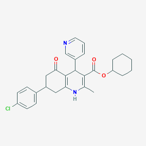 Cyclohexyl 7-(4-chlorophenyl)-2-methyl-5-oxo-4-(pyridin-3-yl)-1,4,5,6,7,8-hexahydroquinoline-3-carboxylate