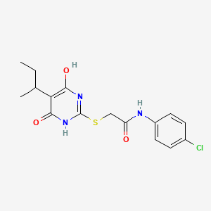 molecular formula C16H18ClN3O3S B5040197 2-[(5-butan-2-yl-4-hydroxy-6-oxo-1H-pyrimidin-2-yl)sulfanyl]-N-(4-chlorophenyl)acetamide 