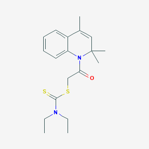 molecular formula C19H26N2OS2 B5040214 2-[(DIETHYLCARBAMOTHIOYL)SULFANYL]-1-(2,2,4-TRIMETHYL-1,2-DIHYDROQUINOLIN-1-YL)ETHAN-1-ONE 