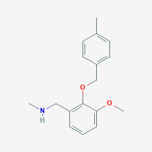 molecular formula C17H21NO2 B504022 1-{3-methoxy-2-[(4-methylbenzyl)oxy]phenyl}-N-methylmethanamine 