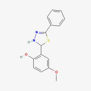 molecular formula C15H14N2O2S B5040231 4-methoxy-2-(5-phenyl-2,3-dihydro-1,3,4-thiadiazol-2-yl)phenol 