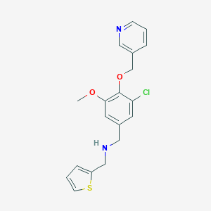 molecular formula C19H19ClN2O2S B504024 1-[3-chloro-5-methoxy-4-(pyridin-3-ylmethoxy)phenyl]-N-(thiophen-2-ylmethyl)methanamine 