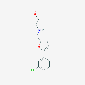 molecular formula C15H18ClNO2 B504025 N-{[5-(3-chloro-4-methylphenyl)furan-2-yl]methyl}-2-methoxyethanamine 