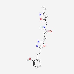 N-[(3-ethyl-5-isoxazolyl)methyl]-3-{5-[2-(2-methoxyphenyl)ethyl]-1,3,4-oxadiazol-2-yl}propanamide