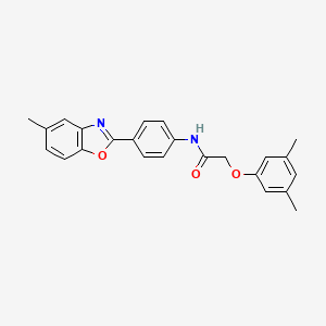 2-(3,5-dimethylphenoxy)-N-[4-(5-methyl-1,3-benzoxazol-2-yl)phenyl]acetamide