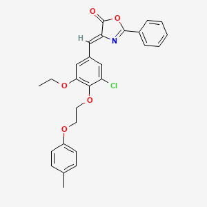 (4Z)-4-[[3-chloro-5-ethoxy-4-[2-(4-methylphenoxy)ethoxy]phenyl]methylidene]-2-phenyl-1,3-oxazol-5-one