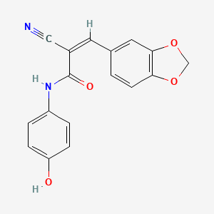 (Z)-3-(1,3-benzodioxol-5-yl)-2-cyano-N-(4-hydroxyphenyl)prop-2-enamide