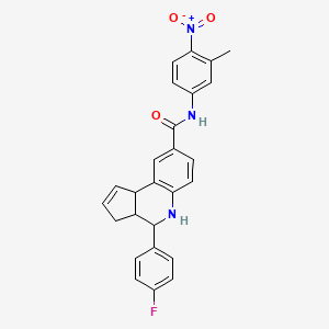 4-(4-fluorophenyl)-N-(3-methyl-4-nitrophenyl)-3a,4,5,9b-tetrahydro-3H-cyclopenta[c]quinoline-8-carboxamide