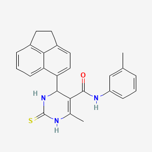 molecular formula C25H23N3OS B5040343 4-(1,2-dihydroacenaphthylen-5-yl)-6-methyl-N-(3-methylphenyl)-2-sulfanylidene-3,4-dihydro-1H-pyrimidine-5-carboxamide 