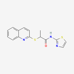 2-quinolin-2-ylsulfanyl-N-(1,3-thiazol-2-yl)propanamide