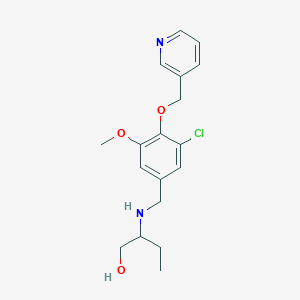 molecular formula C18H23ClN2O3 B504036 2-{[3-Chloro-5-methoxy-4-(pyridin-3-ylmethoxy)benzyl]amino}butan-1-ol 
