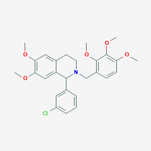 1-(3-chlorophenyl)-6,7-dimethoxy-2-[(2,3,4-trimethoxyphenyl)methyl]-3,4-dihydro-1H-isoquinoline