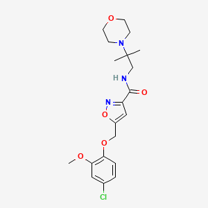 molecular formula C20H26ClN3O5 B5040383 5-[(4-chloro-2-methoxyphenoxy)methyl]-N-[2-methyl-2-(4-morpholinyl)propyl]-3-isoxazolecarboxamide 