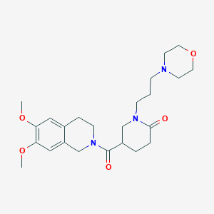 molecular formula C24H35N3O5 B5040388 5-[(6,7-dimethoxy-3,4-dihydro-2(1H)-isoquinolinyl)carbonyl]-1-[3-(4-morpholinyl)propyl]-2-piperidinone 