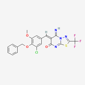 (6Z)-6-[4-(benzyloxy)-3-chloro-5-methoxybenzylidene]-5-imino-2-(trifluoromethyl)-5,6-dihydro-7H-[1,3,4]thiadiazolo[3,2-a]pyrimidin-7-one