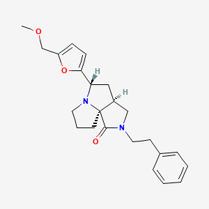 molecular formula C23H28N2O3 B5040402 (3aS*,5S*,9aS*)-5-[5-(methoxymethyl)-2-furyl]-2-(2-phenylethyl)hexahydro-7H-pyrrolo[3,4-g]pyrrolizin-1(2H)-one 