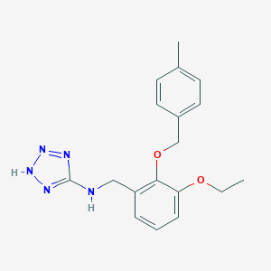 molecular formula C18H21N5O2 B504041 N-{3-ethoxy-2-[(4-methylbenzyl)oxy]benzyl}-2H-tetrazol-5-amine 