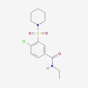 molecular formula C14H19ClN2O3S B5040419 4-chloro-N-ethyl-3-(1-piperidinylsulfonyl)benzamide 