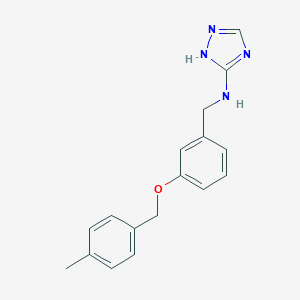 molecular formula C17H18N4O B504043 N-{3-[(4-methylbenzyl)oxy]benzyl}-1H-1,2,4-triazol-3-amine 