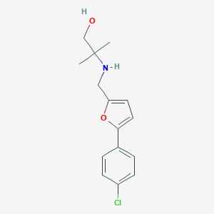 molecular formula C15H18ClNO2 B504045 2-({[5-(4-Chlorophenyl)furan-2-yl]methyl}amino)-2-methylpropan-1-ol 