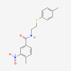 molecular formula C17H18N2O3S B5040495 4-methyl-N-{2-[(4-methylphenyl)thio]ethyl}-3-nitrobenzamide 