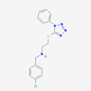 molecular formula C16H16ClN5S B504050 N-(4-chlorobenzyl)-2-[(1-phenyl-1H-tetrazol-5-yl)sulfanyl]ethanamine 