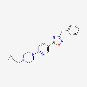 molecular formula C22H25N5O B5040511 1-[5-(3-benzyl-1,2,4-oxadiazol-5-yl)-2-pyridinyl]-4-(cyclopropylmethyl)piperazine 