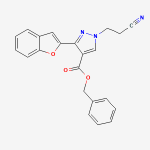 Benzyl 3-(1-benzofuran-2-yl)-1-(2-cyanoethyl)pyrazole-4-carboxylate