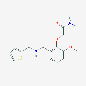 molecular formula C15H18N2O3S B504054 2-(2-Methoxy-6-{[(thiophen-2-ylmethyl)amino]methyl}phenoxy)acetamide 