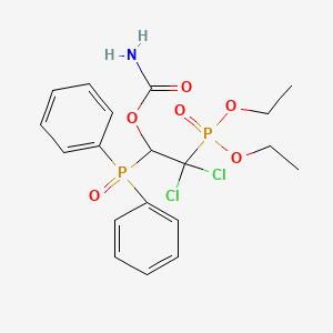 molecular formula C19H23Cl2NO6P2 B5040559 2,2-Dichloro-2-(diethoxyphosphoryl)-1-(diphenylphosphoroso)ethyl carbamate 