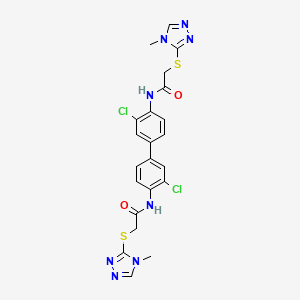 N-(3,3'-DICHLORO-4'-{2-[(4-METHYL-1,2,4-TRIAZOL-3-YL)SULFANYL]ACETAMIDO}-[1,1'-BIPHENYL]-4-YL)-2-[(4-METHYL-1,2,4-TRIAZOL-3-YL)SULFANYL]ACETAMIDE