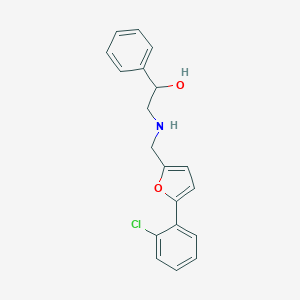 molecular formula C19H18ClNO2 B504058 2-({[5-(2-Chlorophenyl)-2-furyl]methyl}amino)-1-phenylethanol 