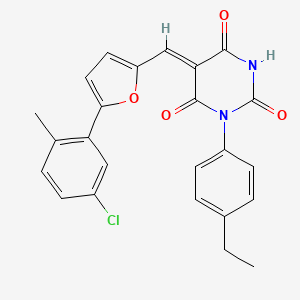 molecular formula C24H19ClN2O4 B5040589 (5Z)-5-[[5-(5-chloro-2-methylphenyl)furan-2-yl]methylidene]-1-(4-ethylphenyl)-1,3-diazinane-2,4,6-trione 