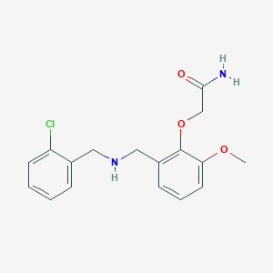 molecular formula C17H19ClN2O3 B504060 2-(2-{[(2-Chlorobenzyl)amino]methyl}-6-methoxyphenoxy)acetamide 