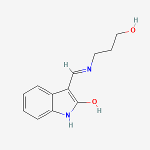 molecular formula C12H14N2O2 B5040606 3-{[(3-hydroxypropyl)amino]methylene}-1,3-dihydro-2H-indol-2-one 