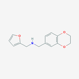 molecular formula C14H15NO3 B504061 1-(2,3-dihydro-1,4-benzodioxin-6-yl)-N-(furan-2-ylmethyl)methanamine 
