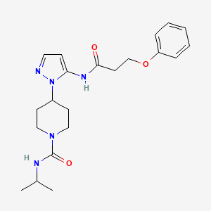 N-isopropyl-4-{5-[(3-phenoxypropanoyl)amino]-1H-pyrazol-1-yl}-1-piperidinecarboxamide