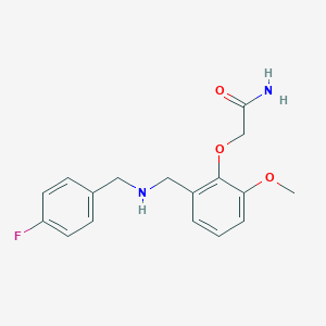 molecular formula C17H19FN2O3 B504065 2-(2-{[(4-Fluorobenzyl)amino]methyl}-6-methoxyphenoxy)acetamide 
