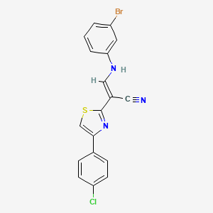 3-[(3-bromophenyl)amino]-2-[4-(4-chlorophenyl)-1,3-thiazol-2-yl]acrylonitrile