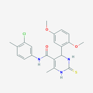 N-(3-chloro-4-methylphenyl)-4-(2,5-dimethoxyphenyl)-6-methyl-2-sulfanylidene-3,4-dihydro-1H-pyrimidine-5-carboxamide