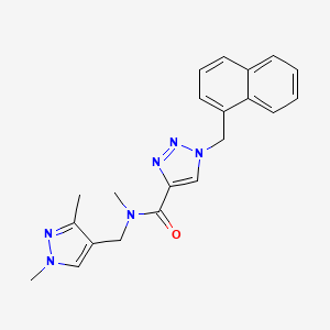 molecular formula C21H22N6O B5040689 N-[(1,3-dimethyl-1H-pyrazol-4-yl)methyl]-N-methyl-1-(1-naphthylmethyl)-1H-1,2,3-triazole-4-carboxamide 