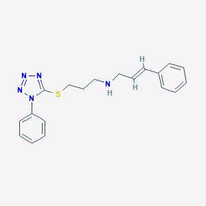 molecular formula C19H21N5S B504070 3-phenyl-N-{3-[(1-phenyl-1H-tetraazol-5-yl)sulfanyl]propyl}-2-propen-1-amine 