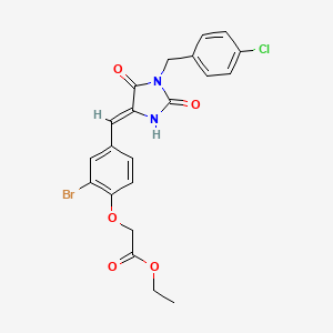 ethyl (2-bromo-4-{(Z)-[1-(4-chlorobenzyl)-2,5-dioxoimidazolidin-4-ylidene]methyl}phenoxy)acetate