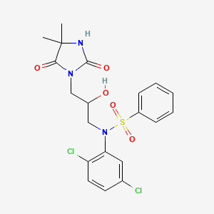 N-(2,5-dichlorophenyl)-N-[3-(4,4-dimethyl-2,5-dioxoimidazolidin-1-yl)-2-hydroxypropyl]benzenesulfonamide