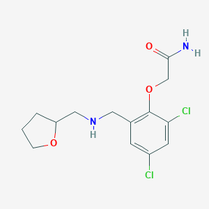 molecular formula C14H18Cl2N2O3 B504072 2-(2,4-Dichloro-6-{[(tetrahydro-2-furanylmethyl)amino]methyl}phenoxy)acetamide 