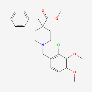 molecular formula C24H30ClNO4 B5040740 ethyl 4-benzyl-1-(2-chloro-3,4-dimethoxybenzyl)-4-piperidinecarboxylate 