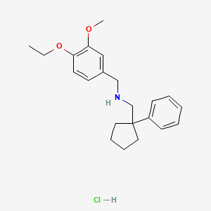 1-(4-ethoxy-3-methoxyphenyl)-N-[(1-phenylcyclopentyl)methyl]methanamine;hydrochloride