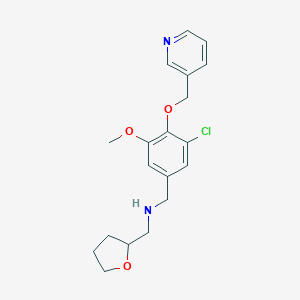 molecular formula C19H23ClN2O3 B504076 N-[3-chloro-5-methoxy-4-(3-pyridinylmethoxy)benzyl]-N-(tetrahydro-2-furanylmethyl)amine 