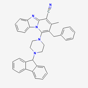 2-benzyl-1-[4-(9H-fluoren-9-yl)-1-piperazinyl]-3-methylpyrido[1,2-a]benzimidazole-4-carbonitrile