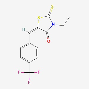 (5E)-3-ETHYL-2-SULFANYLIDENE-5-{[4-(TRIFLUOROMETHYL)PHENYL]METHYLIDENE}-1,3-THIAZOLIDIN-4-ONE